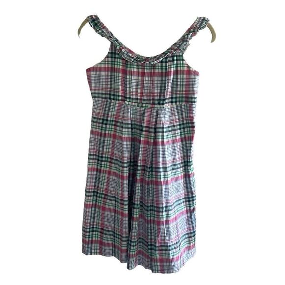 Ralph Lauren Pink Blue Green Plaid Summer Dress Big Girl Size 14 Wedding Easter - Picture 1 of 6